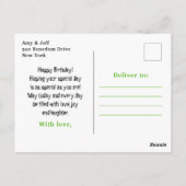 Halloween Monsters Green Happy Birthday Briefkaart (Achterkant)