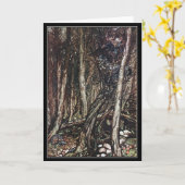 Halloween monsters in een boom Arthur Rackham Kaart (Gele Bloem)