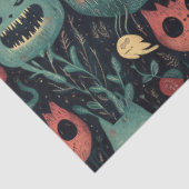 Halloween monsters in het spookbos tissuepapier (Detail)