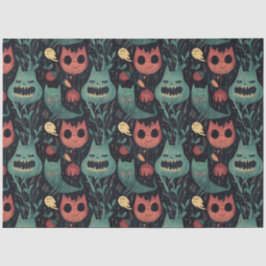 Halloween monsters in het spookbos tissuepapier