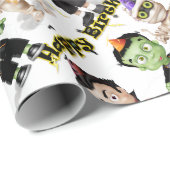 Halloween Monsters Kinderen Verjaardag Cadeaupapier (Rol Hoek)