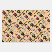 Halloween Monsters Kinderen Verjaardag Inpakpapier Vel (Voorkant 3)