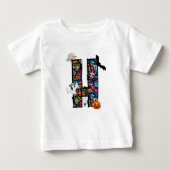 Halloween monsters letter H baby T-shirt (Voorkant)