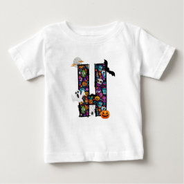 Halloween monsters letter H baby T-shirt