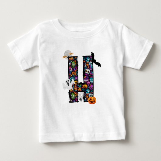 Halloween monsters letter H baby T-shirt (Voorkant)