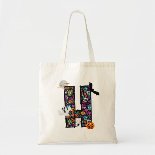 Halloween monsters letter H canvas tas (Voorkant)