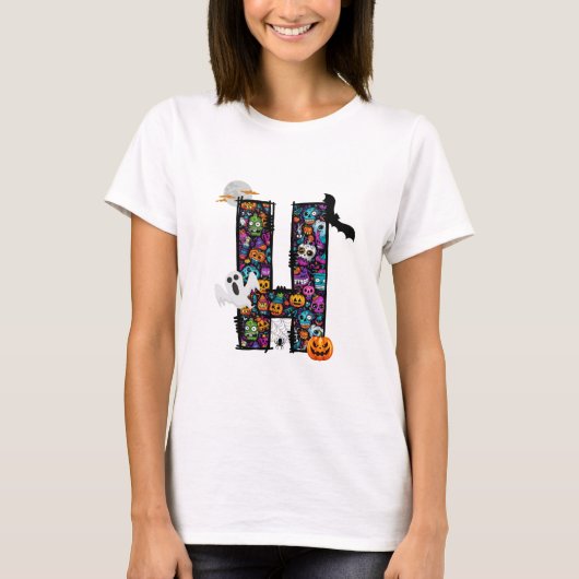 Halloween monsters letter H t-shirt (Voorkant)