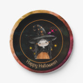 Halloween Monsters Little Witch Papieren Bordje (Voorkant)