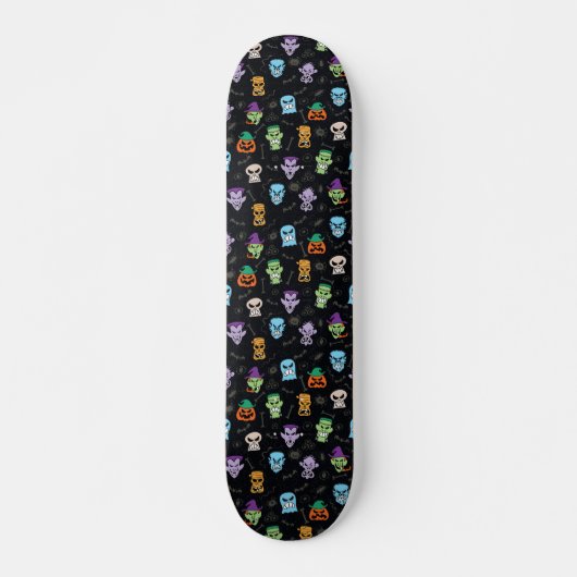 Halloween monsters maken eng grappige gezichten persoonlijk skateboard (Voorkant)