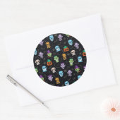 Halloween monsters maken eng grappige gezichten ronde sticker (Envelop)