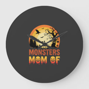 Halloween Monsters Moeder van Skeletgezin Grote Klok