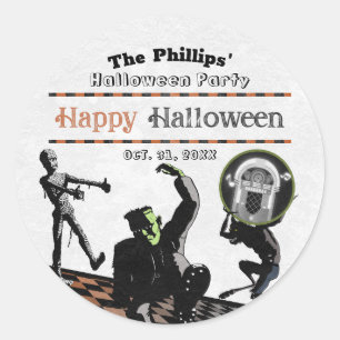 Halloween Monsters Monster Bash Feestje Kostuum Ronde Sticker