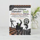 Halloween Monsters Monster Bash Verkleedfeest Kaart (Staand voorkant)