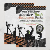 Halloween Monsters Monster Bash Verkleedfeest Kaart (Voorkant / Achterkant)