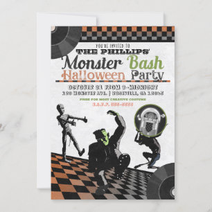 Halloween Monsters Monster Bash Verkleedfeest Kaart