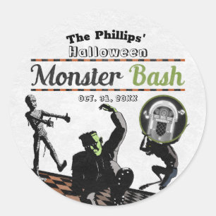 Halloween Monsters Monster Bash Verkleidingsfeestj Ronde Sticker