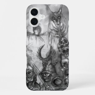 HALLOWEEN MONSTERS / ORK OORLOG Zwart Wit Fantasie iPhone 16 Plus Hoesje