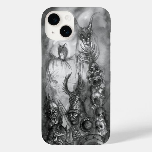 HALLOWEEN MONSTERS / ORK WAR Black White Fantasy Case-Mate iPhone Case (Achterkant)