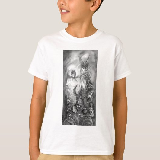 HALLOWEEN MONSTERS / ORK WAR Black White Fantasy T-shirt (Voorkant)