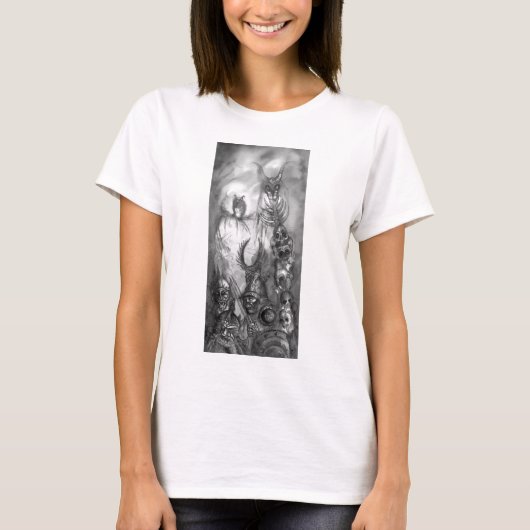 HALLOWEEN MONSTERS / ORK WAR Black White Fantasy T-shirt (Voorkant)