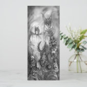 HALLOWEEN MONSTERS, ORK WAR Black White Red Invite Kaart (Staand voorkant)