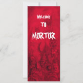 HALLOWEEN MONSTERS, ORK WAR Black White Red Invite Kaart (Achterkant)