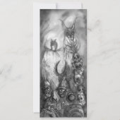 HALLOWEEN MONSTERS, ORK WAR Black White Red Invite Kaart (Voorkant)