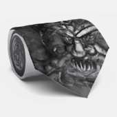 HALLOWEEN MONSTERS / ORK WAR Fantasy Black White Stropdas (Opgerold)