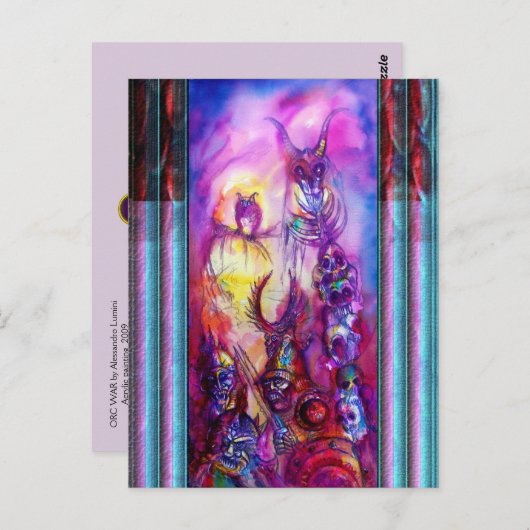 HALLOWEEN MONSTERS/ORK WAR Fantasy Briefkaart (Voorkant / Achterkant)