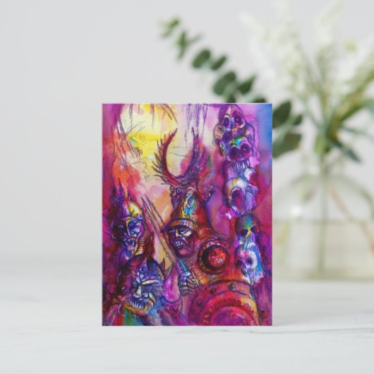 HALLOWEEN MONSTERS/ORK WAR Fantasy Briefkaart (Staand voorkant)