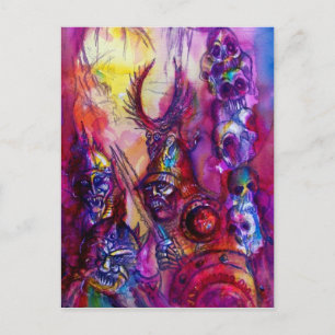 HALLOWEEN MONSTERS/ORK WAR Fantasy Briefkaart