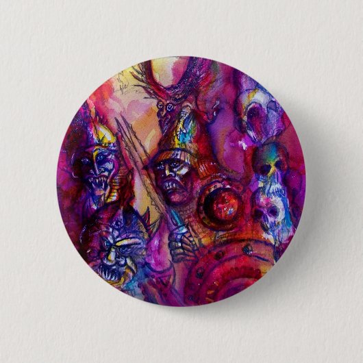 HALLOWEEN MONSTERS/ORK WAR Fantasy Ronde Button 5,7 Cm (Voorkant)