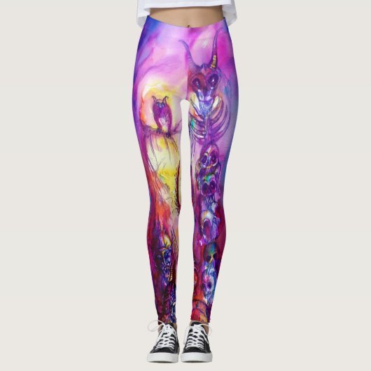 HALLOWEEN MONSTERS/ORK WAR Paars Leggings (Voorkant)