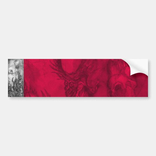 HALLOWEEN MONSTERS ORK WAR Red Black White Fantasy Bumpersticker (Voorkant)