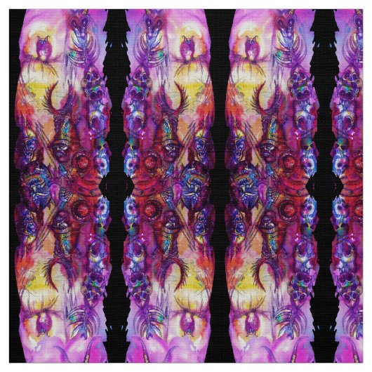 HALLOWEEN MONSTERS / ORK WAR Red Paarse Fantasy Stof (Swatch)