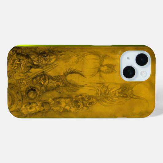 HALLOWEEN MONSTERS / ORK WAR Yellow Fantasy Case-Mate iPhone Case (Achterkant (horizontaal))