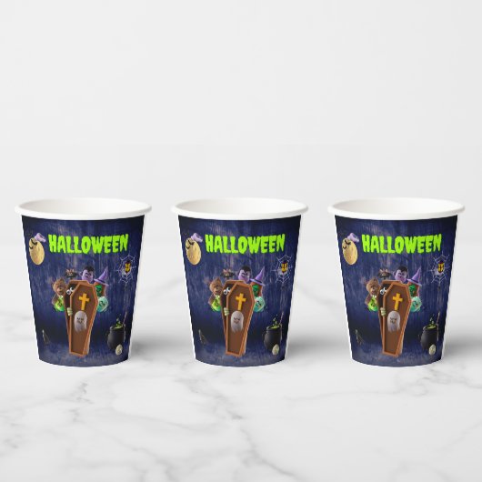 Halloween - Monsters Papieren Bekers (Multi)