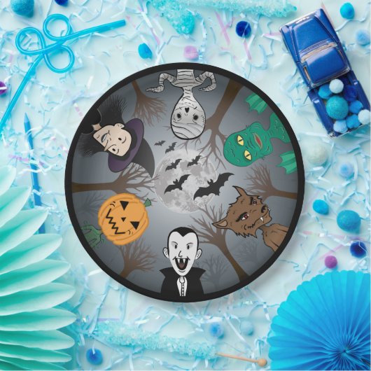 Halloween Monsters Papieren Bordje (Feest)