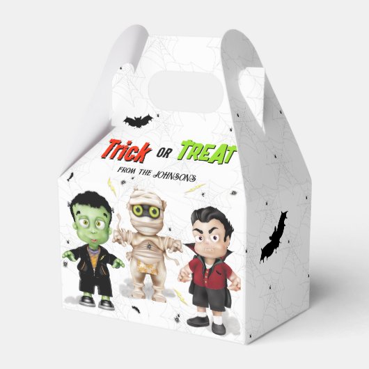 Halloween Monsters Party Bedankdoosjes (Achterkant)