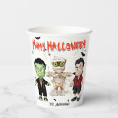 Halloween Monsters Party Papieren Bekers (Achterkant)