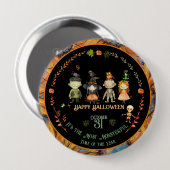 Halloween Monsters Party Sinaasappel Ronde Button 4,0 Cm (Voorkant /achterkant)
