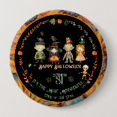 Halloween Monsters Party Sinaasappel Ronde Button 4,0 Cm (Voorkant)