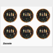 Halloween Monsters Party Sinaasappel Ronde Sticker (Vel)