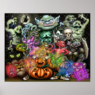 Halloween Monsters Poster