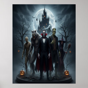 Halloween Monsters Poster Cinematic Spookachtige S