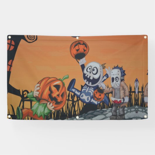 Halloween Monsters Spandoek (Horizontaal)