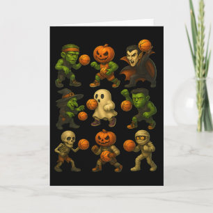 Halloween Monsters Spelen Skelet Grappige Kostuum  Kaart
