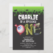 Halloween Monsters Spooktacular 1st Birthday Kaart (Voorkant)