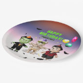 Halloween Monsters Verjaardagsfeest Papieren Bordje (Gekanteld)