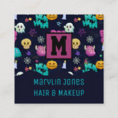 HALLOWEEN MONSTERS VIERKANTE VISITEKAARTJE (Voorkant)